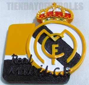 Imán escudo Real Madrid Negro naranja