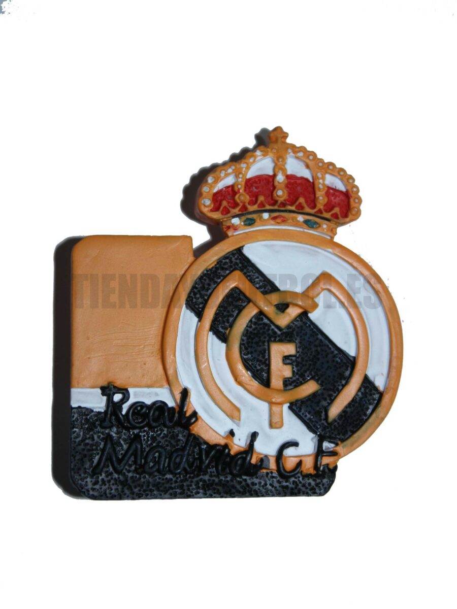 Imán escudo Real Madrid Negro naranja