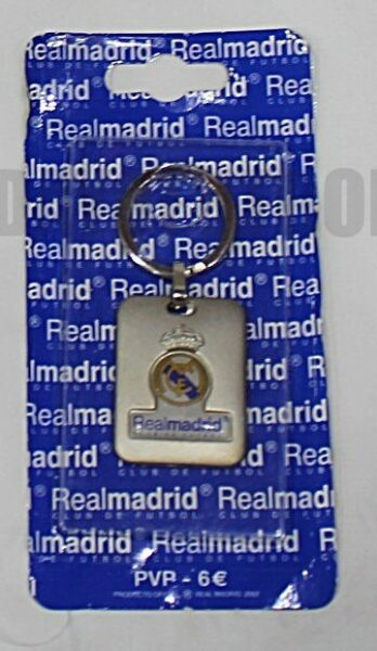 Llavero plateado Real Madrid CF Rectangular