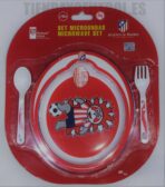 Conjunto oficial Vajilla infantil 3 piezas Atletico Madrid set microondas