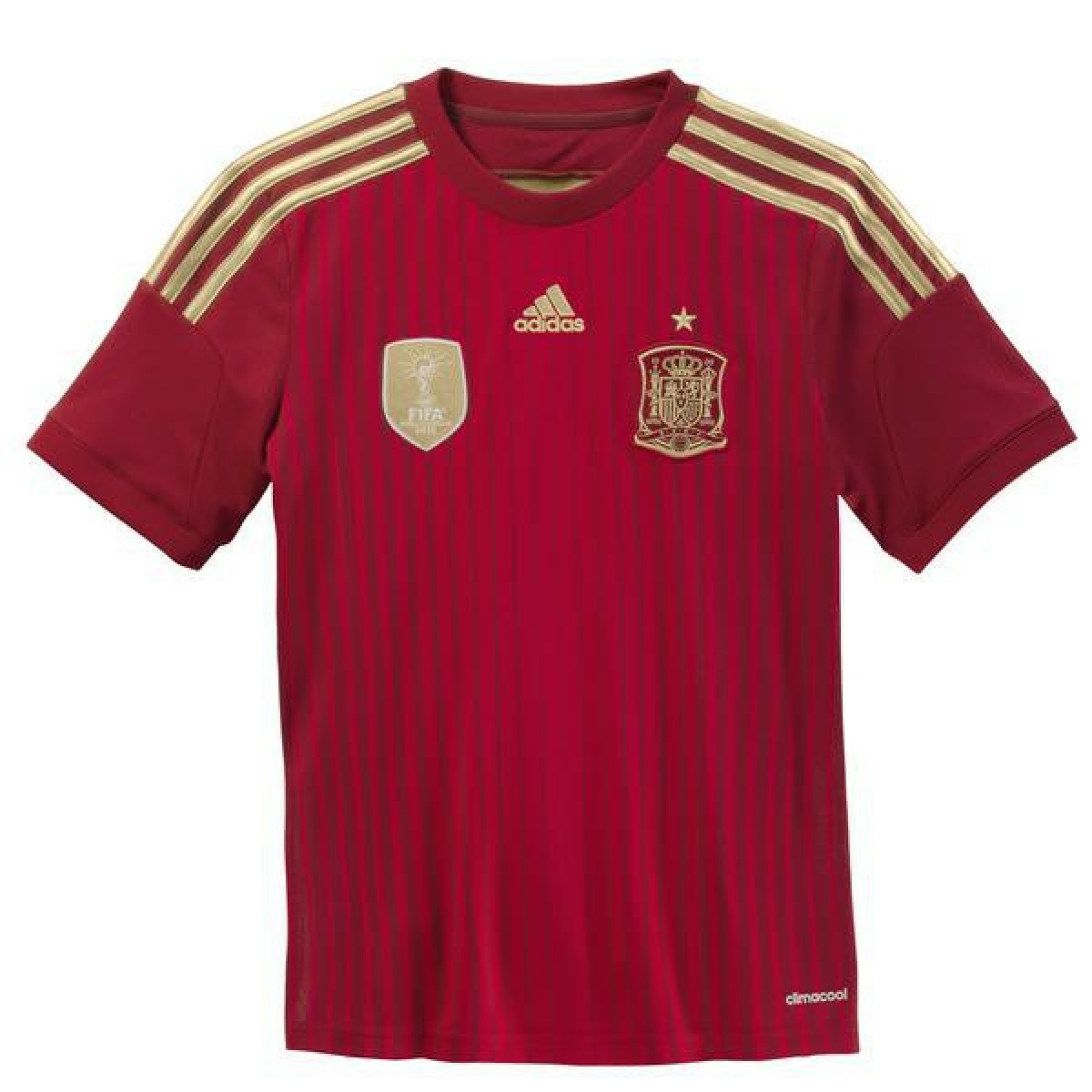 Punto Folleto Abrazadera Camiseta oficial Selección roja con oro España Adidas mundial 2014 - Tienda  Yo Futbol