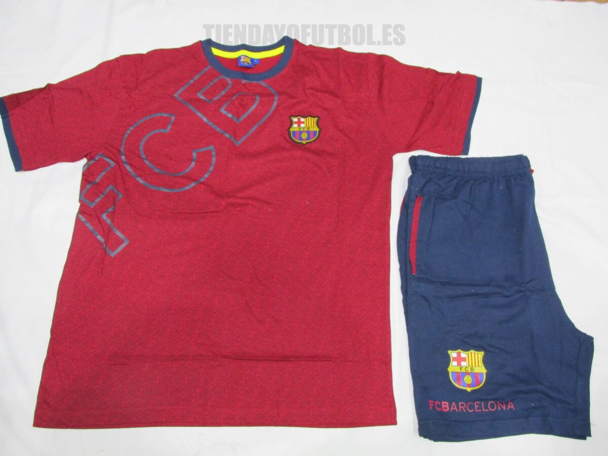 Pijama verano FC Barcelona granate
