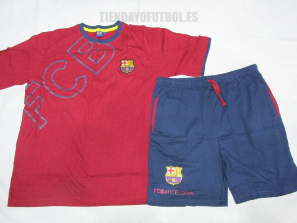 Pijama verano FC Barcelona granate