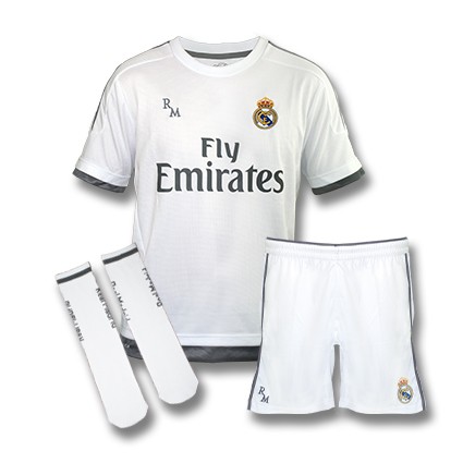 Kit 1ª Jr. /conjunto niño/a 2015-16 Real Madrid CF