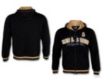 Sudadera negra Real Madrid con capucha y cremallera