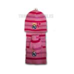 Bufanda ,gorro y manopla" rosa" Real Madrid