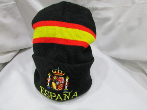 Gorro España barato negro con bandera