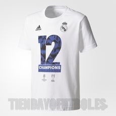 Camiseta OFICIAL blanca Real Madrid La Duodécima 2017 Champions league "Adidas "