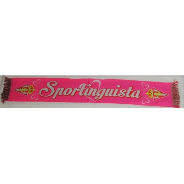 Bufanda oficial Real Sporting de Gijón rosa