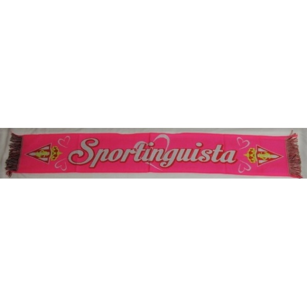 Bufanda oficial Real Sporting de Gijón rosa